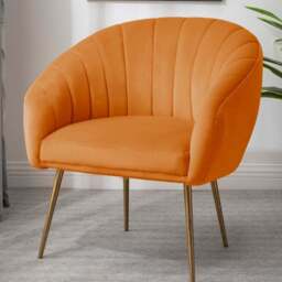 Artemis Home Helena Orange Velvet Accent Chair - Size: Single - Wilko - thumbnail 1