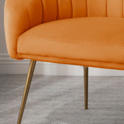 Artemis Home Helena Orange Velvet Accent Chair - Size: Single - Wilko - thumbnail 3