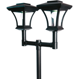 GardenKraft Bright White LED Victorian Twin Head Solar Lamp Post - Size: 26 x 22 x 49cm - Multi - Wilko - thumbnail 4