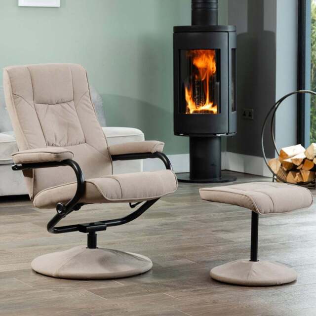 Artemis Home Ripley Cappuccino Swivel Recliner Chair with Footstool - Size: Single - Brown - Wilko - image 1