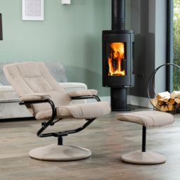 Artemis Home Ripley Cappuccino Swivel Recliner Chair with Footstool - Size: Single - Brown - Wilko - thumbnail 3