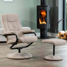 Artemis Home Ripley Cappuccino Swivel Recliner Chair with Footstool - Size: Single - Brown - Wilko