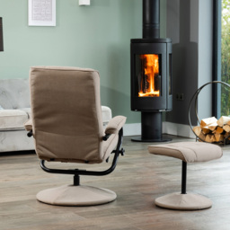 Artemis Home Ripley Cappuccino Swivel Recliner Chair with Footstool - Size: Single - Brown - Wilko - thumbnail 6