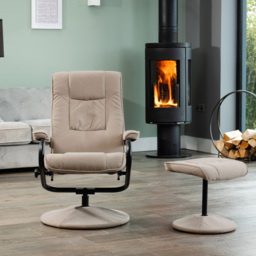 Artemis Home Ripley Cappuccino Swivel Recliner Chair with Footstool - Size: Single - Brown - Wilko - thumbnail 4