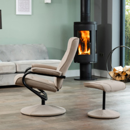 Artemis Home Ripley Cappuccino Swivel Recliner Chair with Footstool - Size: Single - Brown - Wilko - thumbnail 5