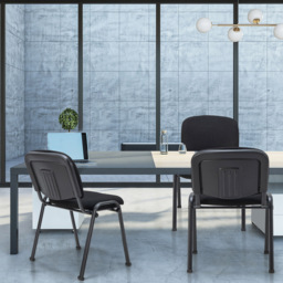 Costway Set of 5 Black Upholstered Office Chair - Wilko - thumbnail 4