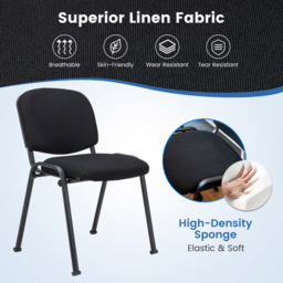 Costway Set of 5 Black Upholstered Office Chair - Wilko - thumbnail 6