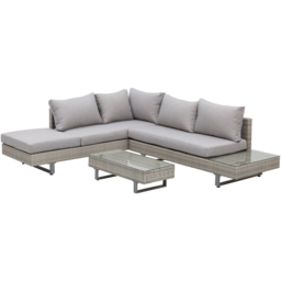 Outsunny 5 Seater Grey Rattan Garden Corner Lounge Set - Wilko - thumbnail 3