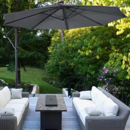 Living and Home Dark Grey Garden Cantilever Parasol with Round Base 3m - Wilko - thumbnail 6