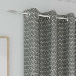 Enhanced Living Aspen Grey Leaf Pattern Thermal Eyelet Curtains 229 x 183cm - Wilko - thumbnail 3