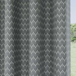 Enhanced Living Aspen Grey Leaf Pattern Thermal Eyelet Curtains 229 x 183cm - Wilko - thumbnail 4