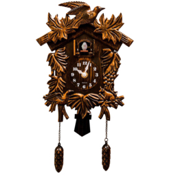 Walplus Brown Vintage Cuckoo Clock 37cm - Size: 37 x 11 x 1cm - Wilko