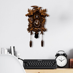 Walplus Brown Vintage Cuckoo Clock 37cm - Size: 37 x 11 x 1cm - Wilko - thumbnail 3