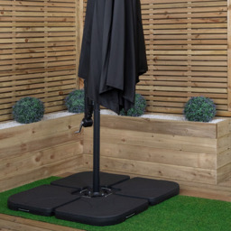Samuel Alexander Black Cantilever Banana Garden Parasol with Base Weight 3m - Wilko - thumbnail 6