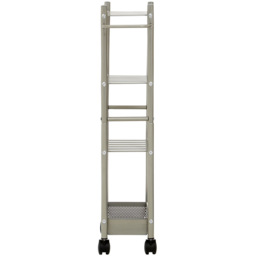 Dara 4-Tier Nickel Trolley with Basket - Size: 4 Tier - Silver - Premier Housewares - Wilko - thumbnail 4