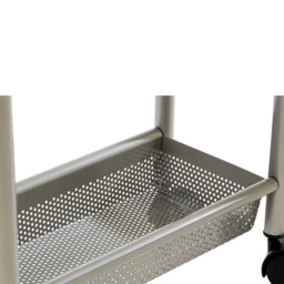 Dara 4-Tier Nickel Trolley with Basket - Size: 4 Tier - Silver - Premier Housewares - Wilko - thumbnail 7
