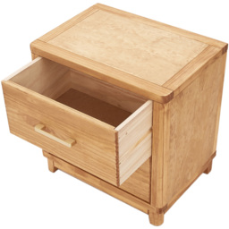 Grotti 2 Drawer Waxed Bedside Table - Brown - Wilko - thumbnail 6