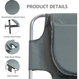 Outsunny Grey 5 Position Sun Lounger - Size: 72 x 11 x 57cm - Wilko - thumbnail 7