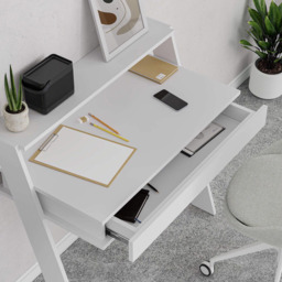 FWStyle Cowork Single Drawer Single Shelf White Wall Mounted Desk - Size: 91 x 94 x 50cm - Wilko - thumbnail 4
