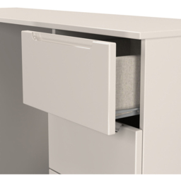Crowndale Milan 6 Drawer Kashmir Gloss and Kashmir Kneehole Desk Ready Assembled - Size: 80 x 125 x 39cm - Kashmir Gloss & Kashmir - Wilko - thumbnail 6