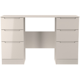 Crowndale Milan 6 Drawer Kashmir Gloss and Kashmir Kneehole Desk Ready Assembled - Size: 80 x 125 x 39cm - Kashmir Gloss & Kashmir - Wilko - thumbnail 4