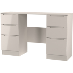 Crowndale Milan 6 Drawer Kashmir Gloss and Kashmir Kneehole Desk Ready Assembled - Size: 80 x 125 x 39cm - Kashmir Gloss & Kashmir - Wilko - thumbnail 3