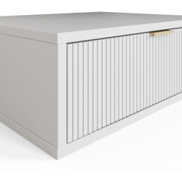 GFW Sienna Single Drawer White Ribbed Wall Mounted Bedside Table - Wilko - thumbnail 7