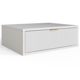GFW Sienna Single Drawer White Ribbed Wall Mounted Bedside Table - Wilko - thumbnail 3
