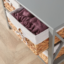 Home Source Dartmouth 4 Basket Drawer Grey Wooden Cabinet - Size: 64 x 75 x 30cm - Wilko - thumbnail 5
