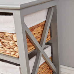 Home Source Dartmouth 4 Basket Drawer Grey Wooden Cabinet - Size: 64 x 75 x 30cm - Wilko - thumbnail 4