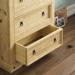 Vida Designs Corona 4 Drawer Pine Chest of Drawers - Brown - Wilko - thumbnail 6