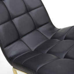 Shankar Jenner Set of 2 Black and Gold Leather Effect Dining Chair - Wilko - thumbnail 7