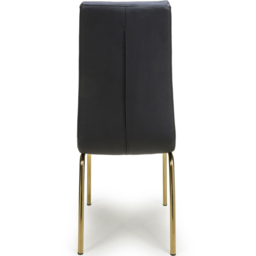 Shankar Jenner Set of 2 Black and Gold Leather Effect Dining Chair - Wilko - thumbnail 5