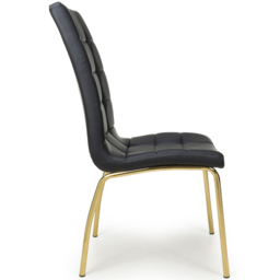 Shankar Jenner Set of 2 Black and Gold Leather Effect Dining Chair - Wilko - thumbnail 6
