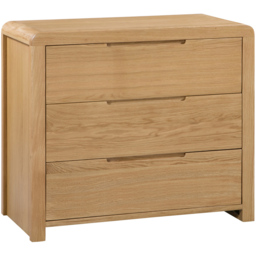 Julian Bowen Curve 3 Drawer White Oak Chest of Drawers - Wood - Wilko - thumbnail 3