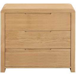 Julian Bowen Curve 3 Drawer White Oak Chest of Drawers - Wood - Wilko - thumbnail 4