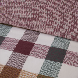 Skye Check Duvet Set - Burgundy/Double - Wilko - thumbnail 5