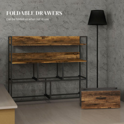 HOMCOM 5 Drawer Rustic Brown Bedroom Chest of Drawers - Wilko - thumbnail 7