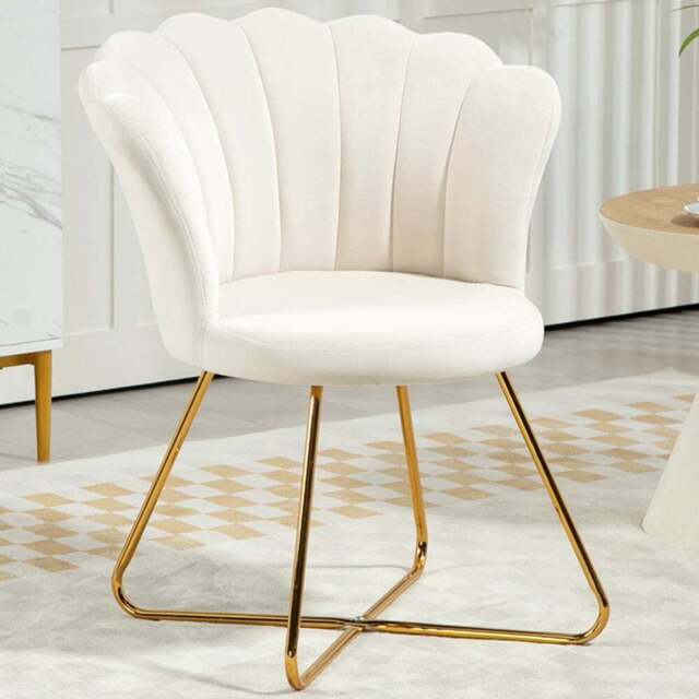 Portland Cream Velvet Accent Chair with Lotus Backrest - Size: Single - Wilko - image 1