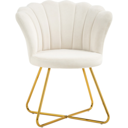Portland Cream Velvet Accent Chair with Lotus Backrest - Size: Single - Wilko - thumbnail 3