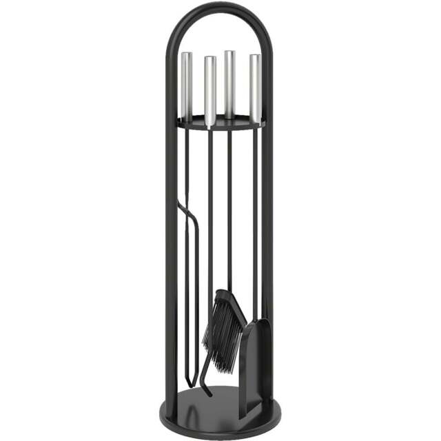 Outsunny 5 Piece Silver Metal Fireplace Companion Set - Size: 71 x 20 x 20cm - Wilko - image 1