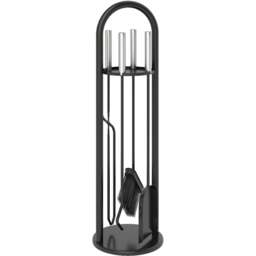Outsunny 5 Piece Silver Metal Fireplace Companion Set - Size: 71 x 20 x 20cm - Wilko