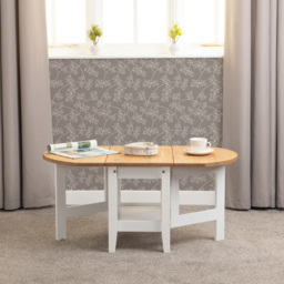 Seconique Santos Single Shelf Drop Leaf White Distressed Waxed Pine Coffee Table - Wilko - thumbnail 7