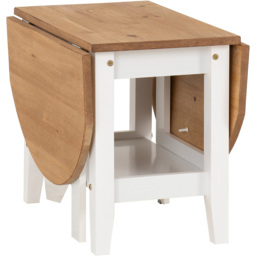 Seconique Santos Single Shelf Drop Leaf White Distressed Waxed Pine Coffee Table - Wilko - thumbnail 4