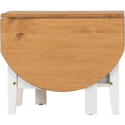 Seconique Santos Single Shelf Drop Leaf White Distressed Waxed Pine Coffee Table - Wilko - thumbnail 5