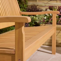 Rowlinson Farnham 3 Seater Natural Garden Bench - Brown - Wilko - thumbnail 5