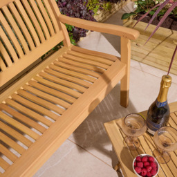 Rowlinson Farnham 3 Seater Natural Garden Bench - Brown - Wilko - thumbnail 6