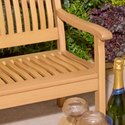 Rowlinson Farnham 3 Seater Natural Garden Bench - Brown - Wilko - thumbnail 4