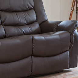 Almeira 2 Seater Brown Bonded Leather Recliner Sofa - Artemis Home - Wilko - thumbnail 3
