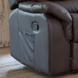 Almeira 2 Seater Brown Bonded Leather Recliner Sofa - Artemis Home - Wilko - thumbnail 4